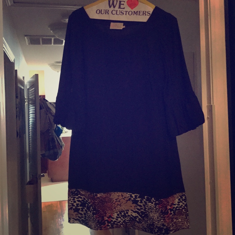 Alice & trixie black leather pattern dress